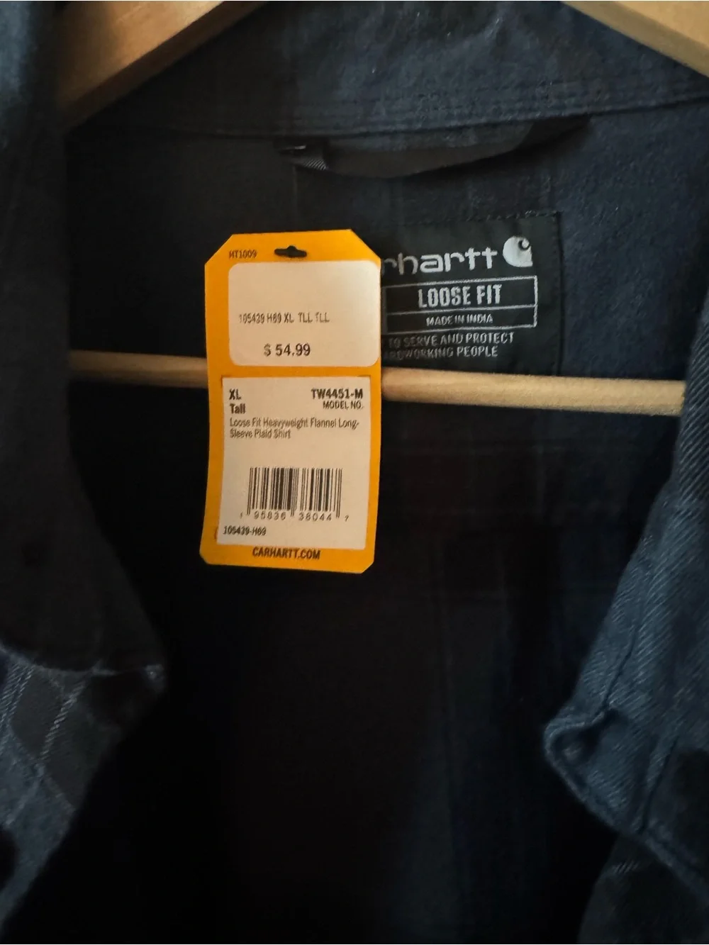 Carhartt Men's Dark Navy & Black Plaid Shirt Jacket